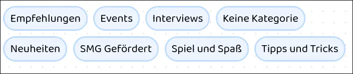 Kategorien liste auf der Kategorien seite